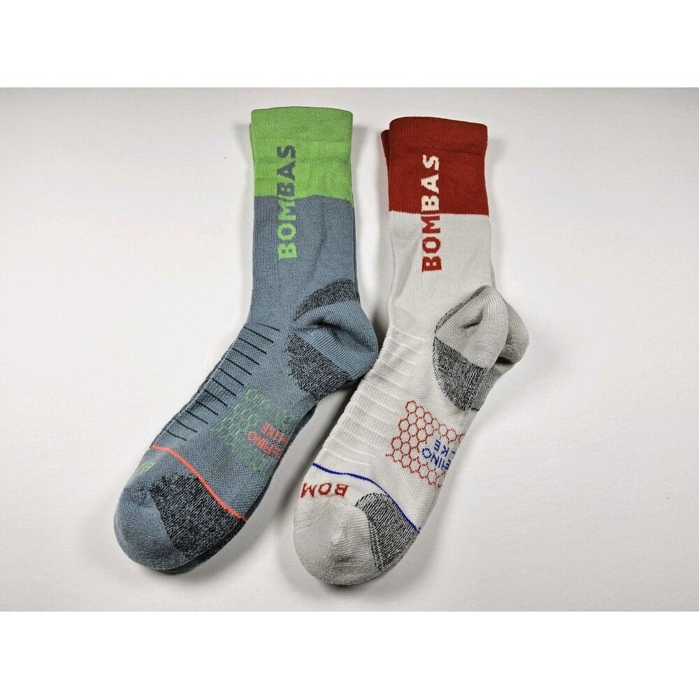 Bombas Hex-Tec Hike Merino Wool Blend Lot Of 2 Pairs Calf Socks Size L